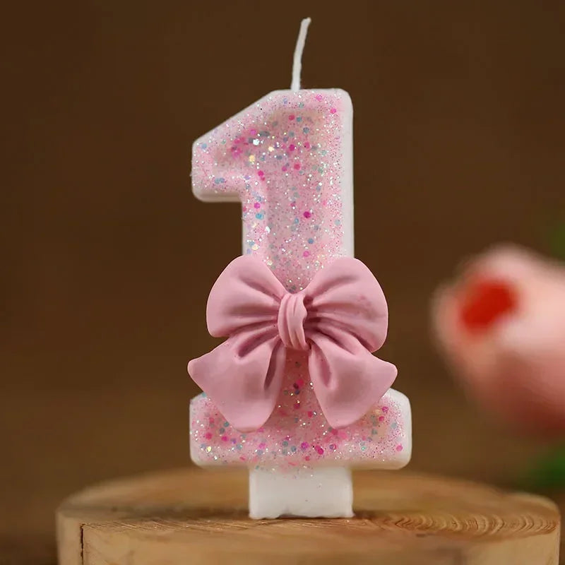 Velas 3D Números Rosadas – Decoración de Pastel para Cumpleaños