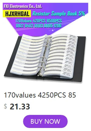 100 Resistencias de Película Metálica 1/4W 1Ω a 22MΩ ±1%