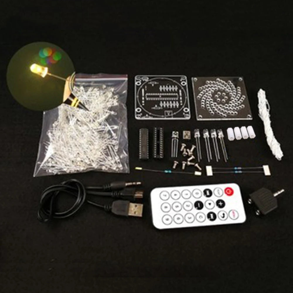 Kit Electrónico DIY Torre de Guangzhou – Luz LED Multicolor con Control Remoto