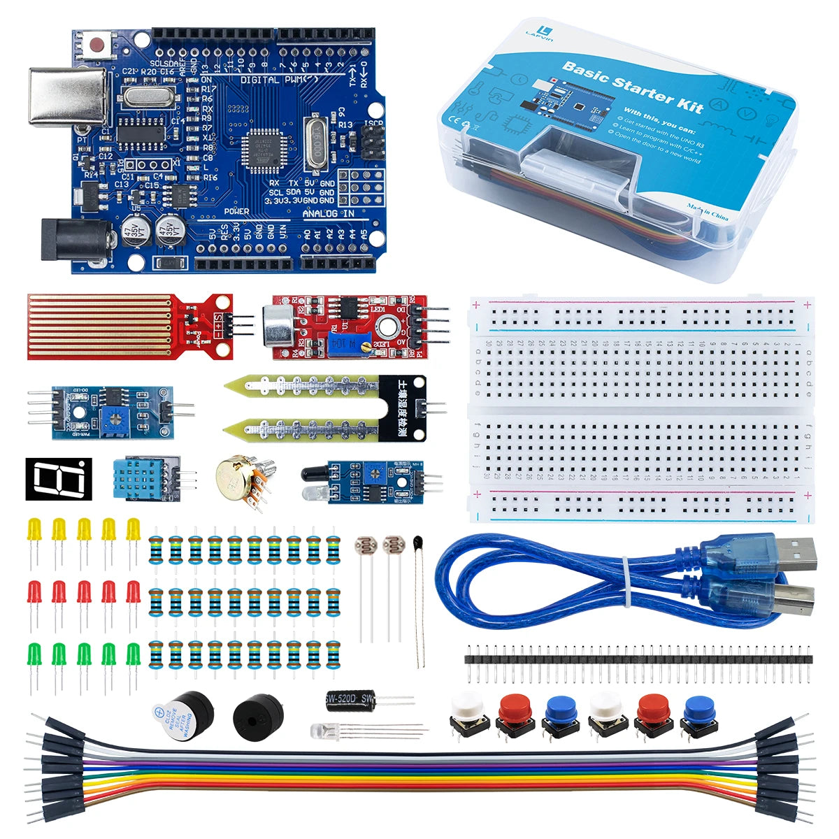 Kit de Inicio LAFVIN para Arduino Uno R3 – Set Electrónico DIY con Tutorial en Español