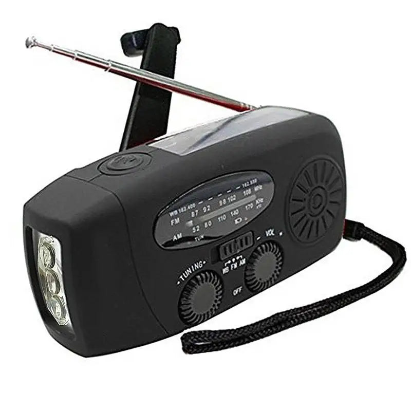Radio Solar de Emergencia | FM/AM/WB NOAA, Linterna LED y Power Bank 2000mAh