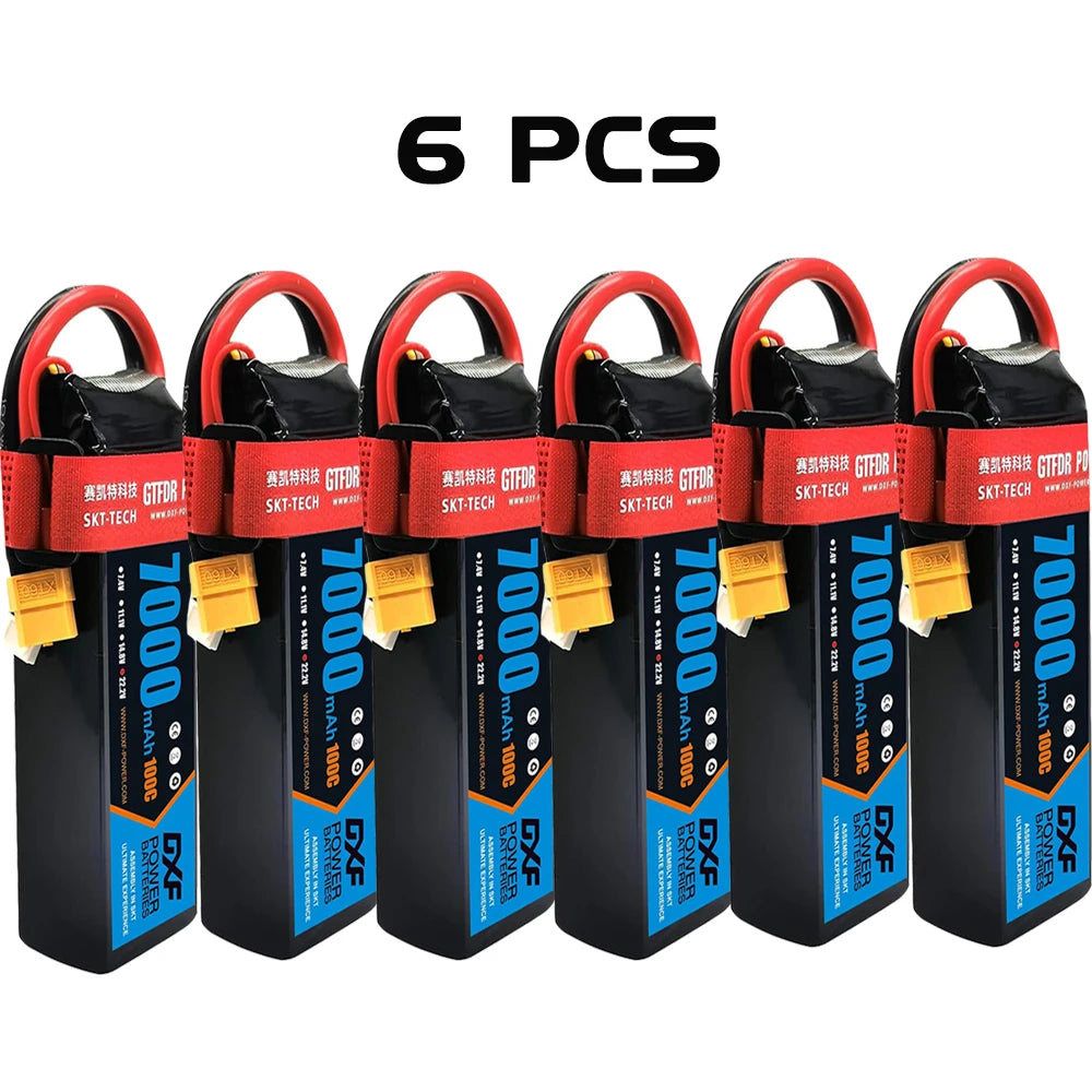 Batería DXF 6S LiPo 22.2V 100C 7000mAh XT60 – Potencia para RC, Drones y Coches de Carreras