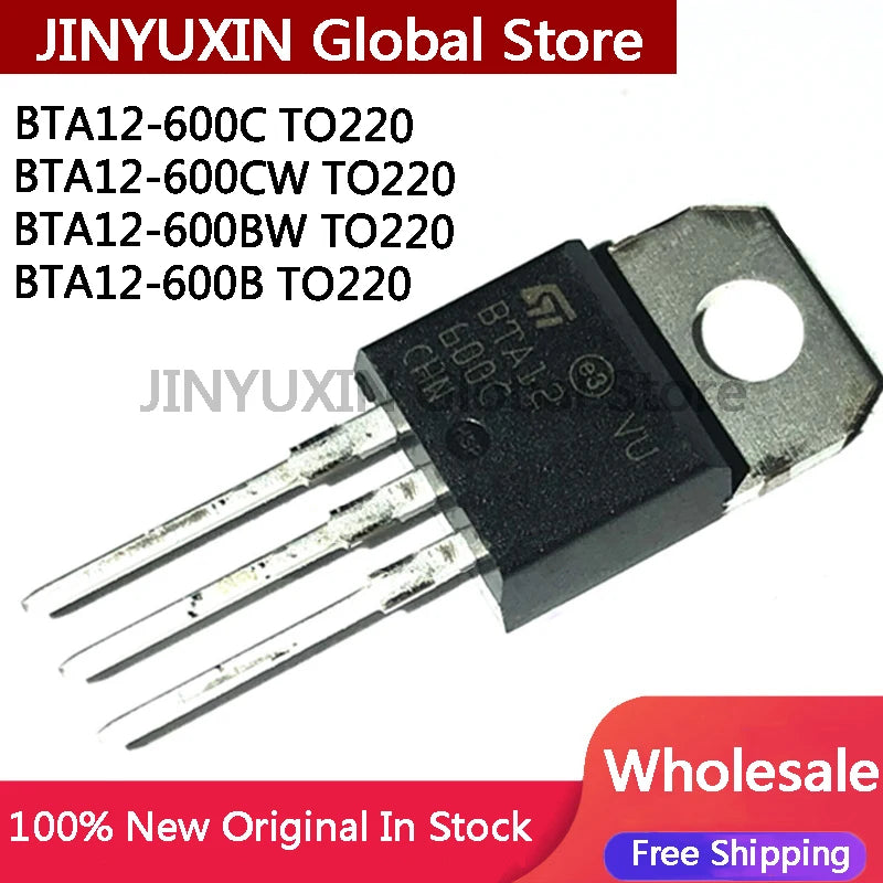 10PCS Triac BTA12-600 TO-220 – Transistores Electrónicos de Potencia 600V 12A