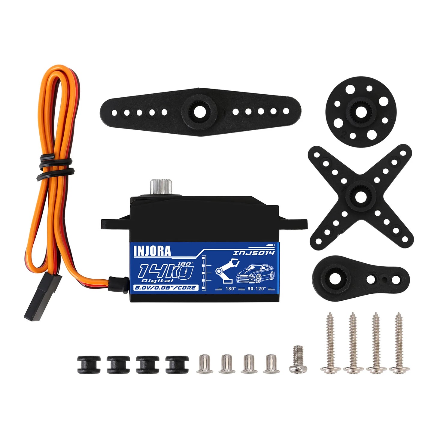 Servo Digital INJS014 14KG Metal Gear – Bajo Perfil para Coches RC y Helicópteros