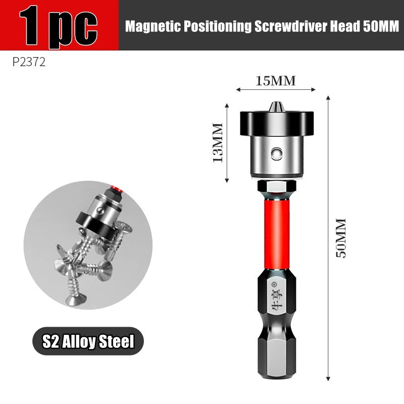 Puntas de Destornillador Magnéticas con Tope de Posicionamiento 50mm – Para Pladur, Yeso y Tableros de Pared
