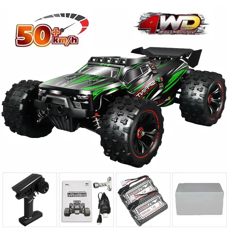 RC Car 1:16 4WD – Monster Drift Truck con LED, Alta Velocidad 50/85KM/H para Niños