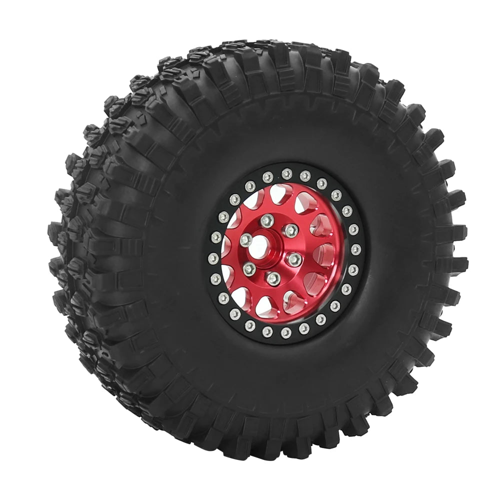 Set 4PCS Metal 1.9" Beadlock Wheel Rim Tires – RC Crawler 1/10 Axial SCX10 III, TRX-4, Redcat GEN 8