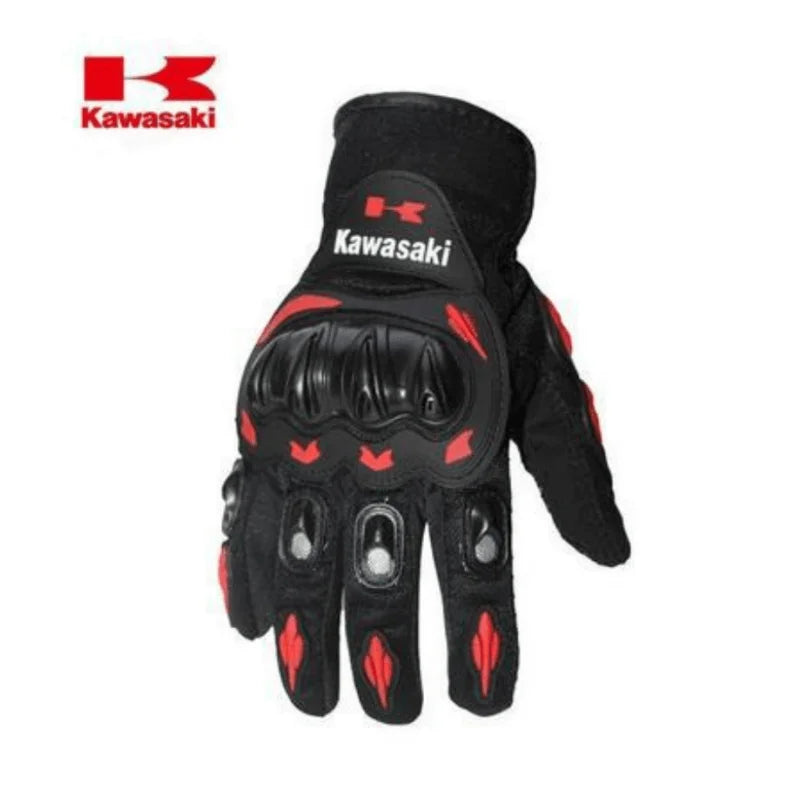 Guantes de Motocicleta Kawasaki – Dedo Completo Antideslizantes y Resistentes