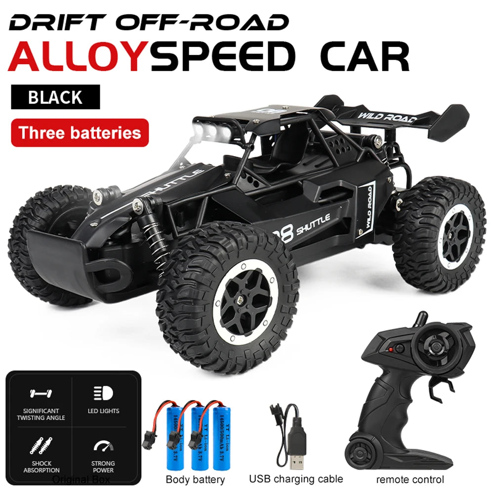 RC Car 1:16 2WD – Coche RC Off-Road con LED, Alta Velocidad 20KM/H para Niños