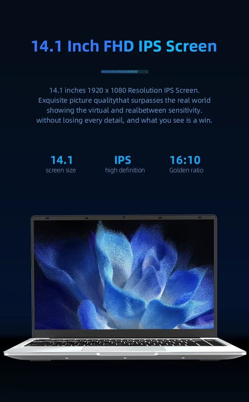 Laptop 14.1" Intel Core i7 7500U 12GB DDR4 512GB/1TB SSD Windows 11 – Oficina y Gaming