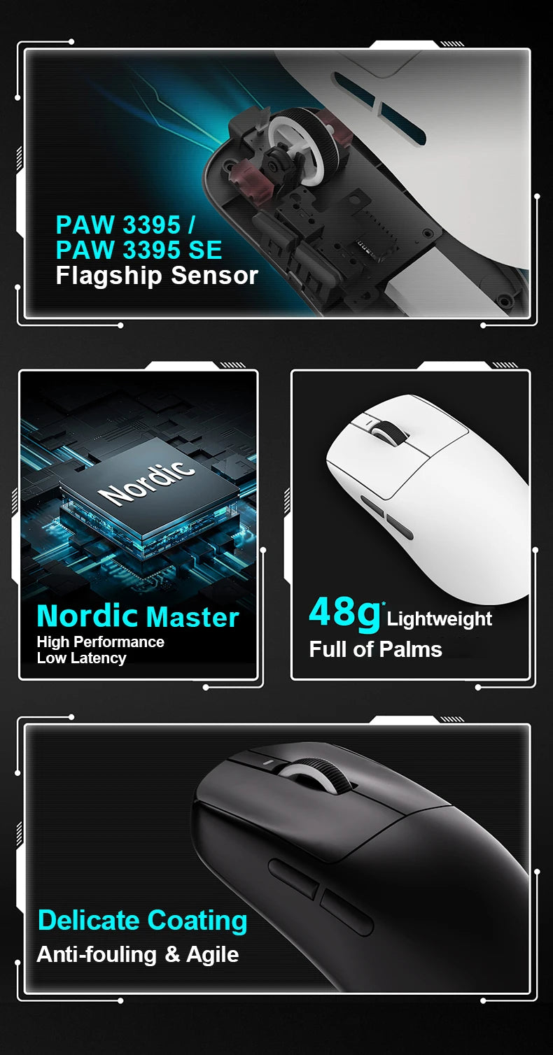 Ratón Gaming ATK VXE R1 Pro MAX — Bluetooth y 2.4G Inalámbrico