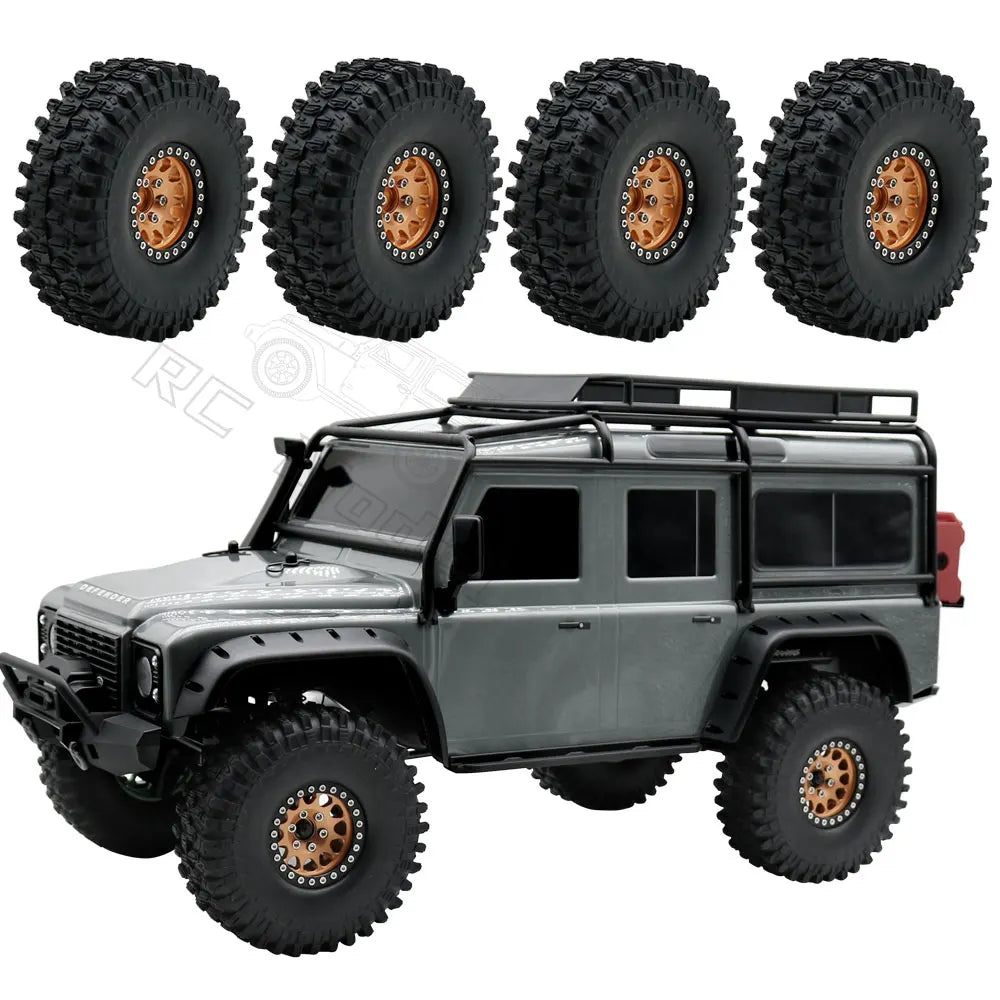 Set 4PCS Metal 1.9" Beadlock Wheel Rim Tires – RC Crawler 1/10 Axial SCX10 III, TRX-4, Redcat GEN 8