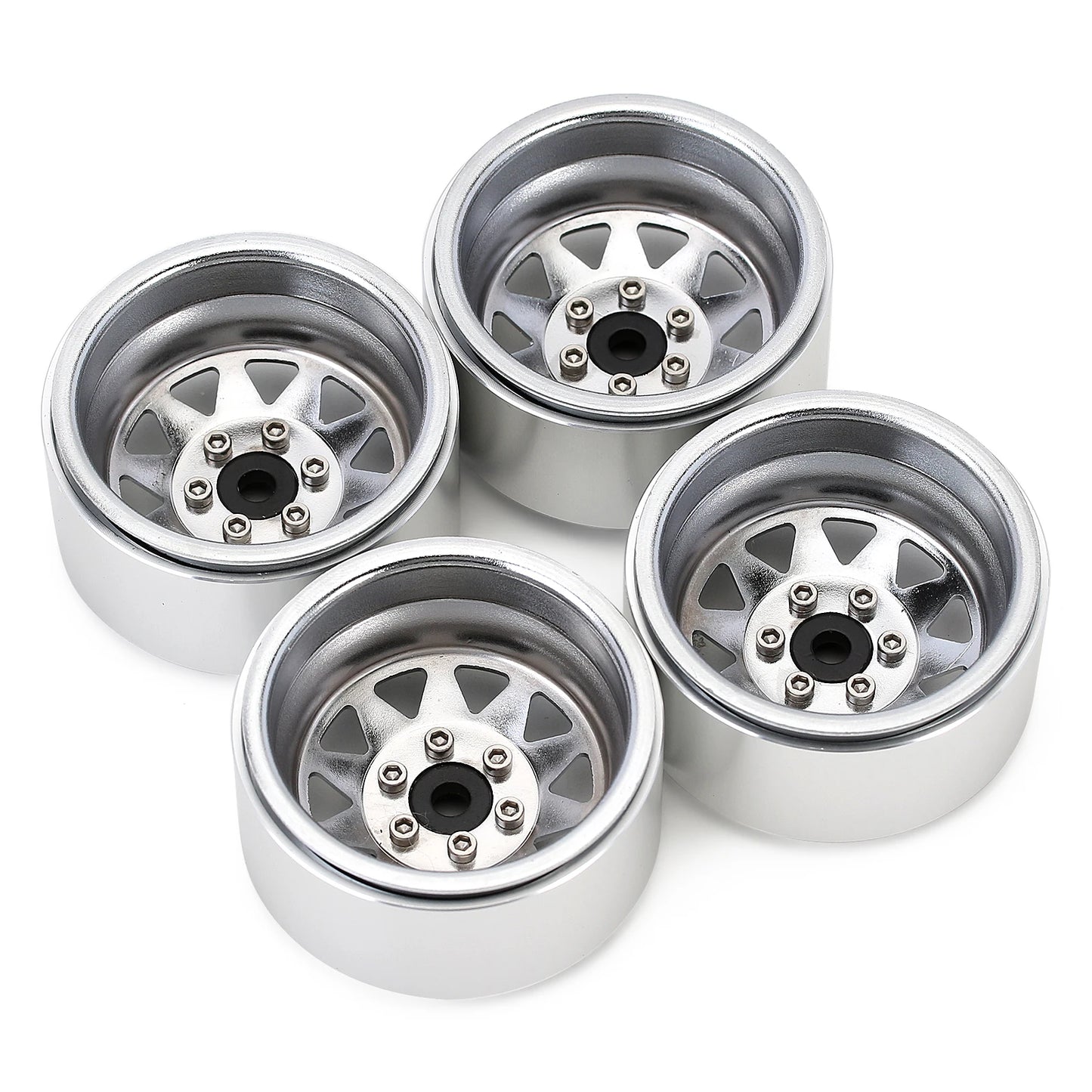 INJORA Rueda Beadlock 1.9" Metal Deep Dish – Offset Negativo 8.9mm para RC Crawler TRX4 y Axial SCX10