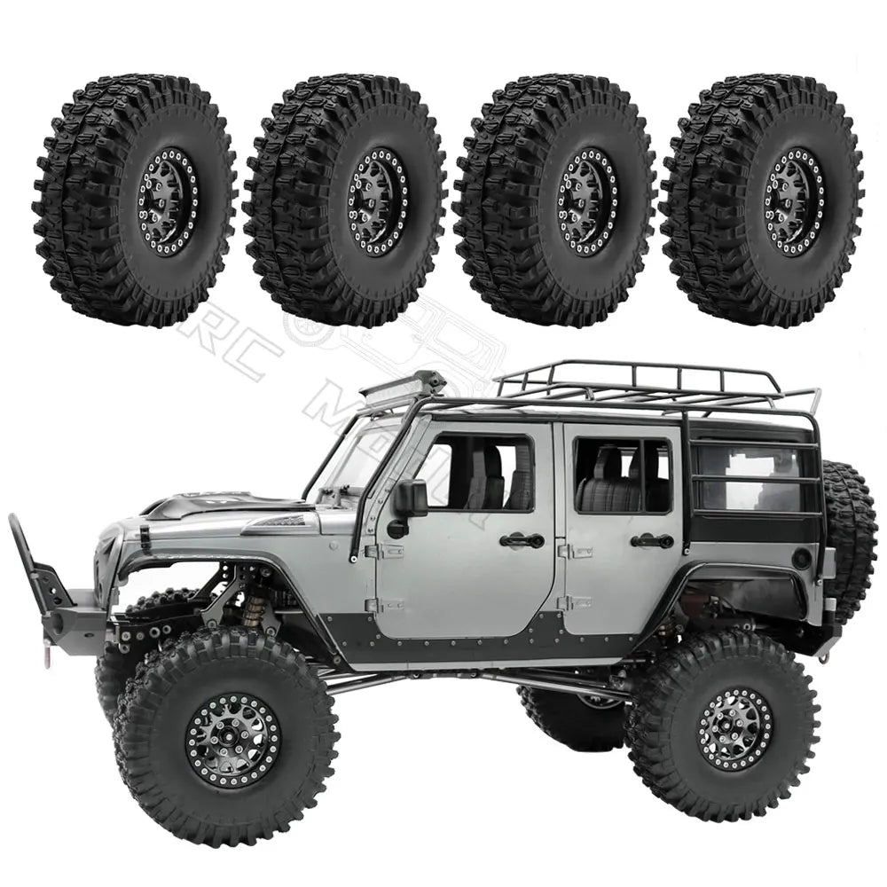 Set 4PCS Metal 1.9" Beadlock Wheel Rim Tires – RC Crawler 1/10 Axial SCX10 III, TRX-4, Redcat GEN 8