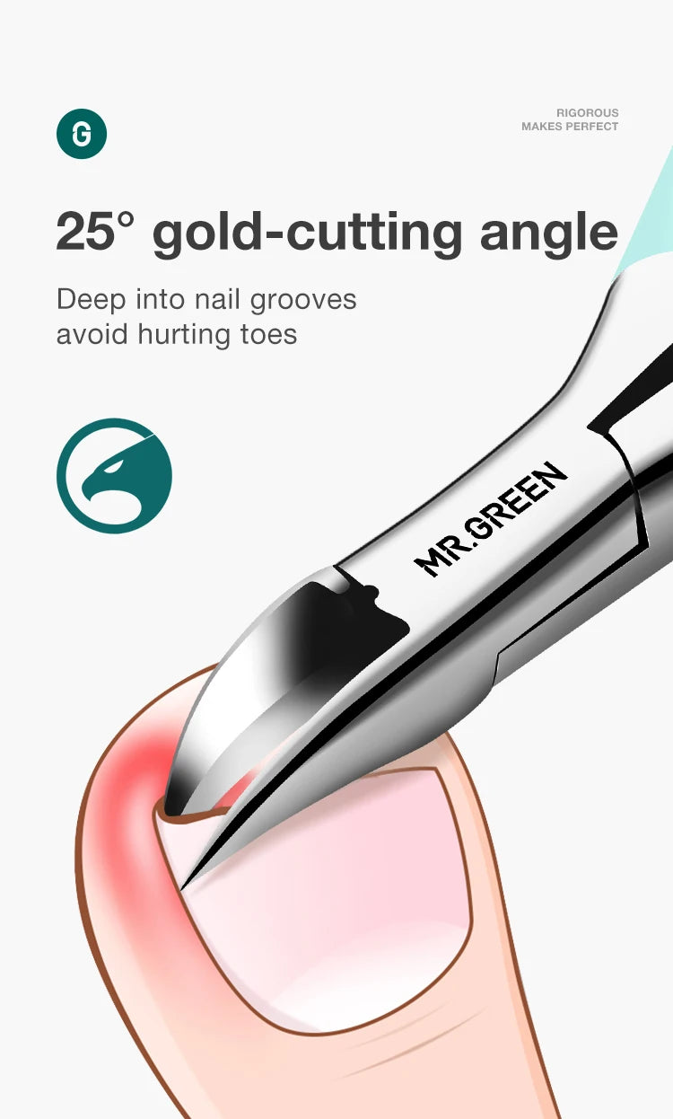 Cortaúñas Profesional MR.GREEN — Acero Inoxidable para Uñas Encarnadas