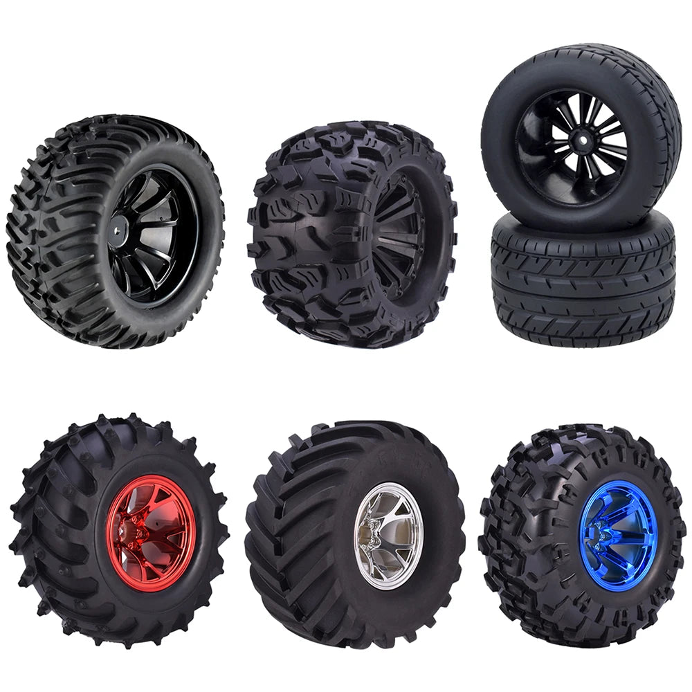 4PCS 12mm Hub 1/10 Tyre Wheel – 120mm / 125mm / 130mm Monster Truck / Buggy RC Car Crawler Compatible Traxxas SCX10