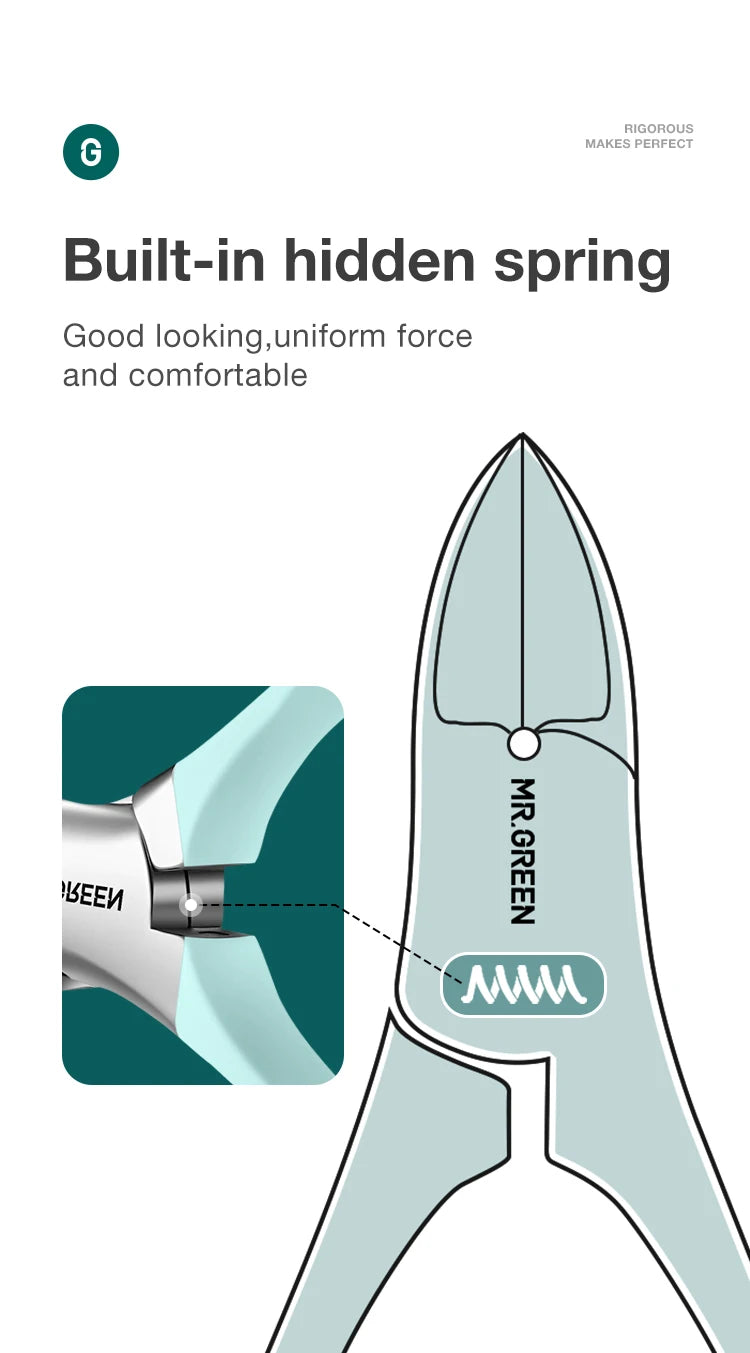 Cortaúñas Profesional MR.GREEN — Acero Inoxidable para Uñas Encarnadas