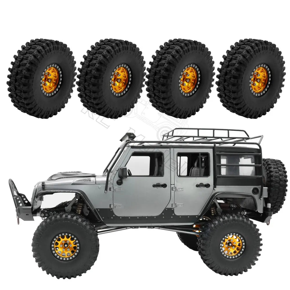 Set 4PCS Metal 1.9" Beadlock Wheel Rim Tires – RC Crawler 1/10 Axial SCX10 III, TRX-4, Redcat GEN 8