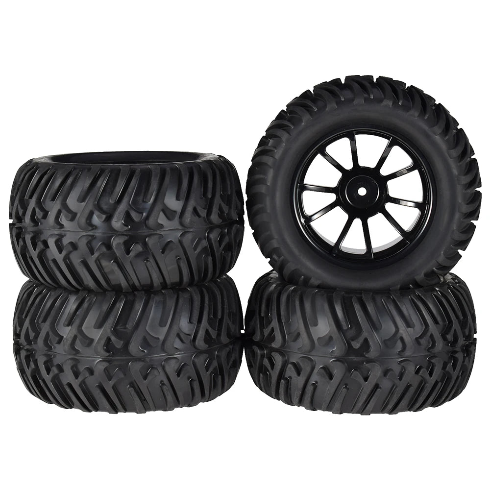 4PCS 12mm Hub 1/10 Tyre Wheel – 120mm / 125mm / 130mm Monster Truck / Buggy RC Car Crawler Compatible Traxxas SCX10
