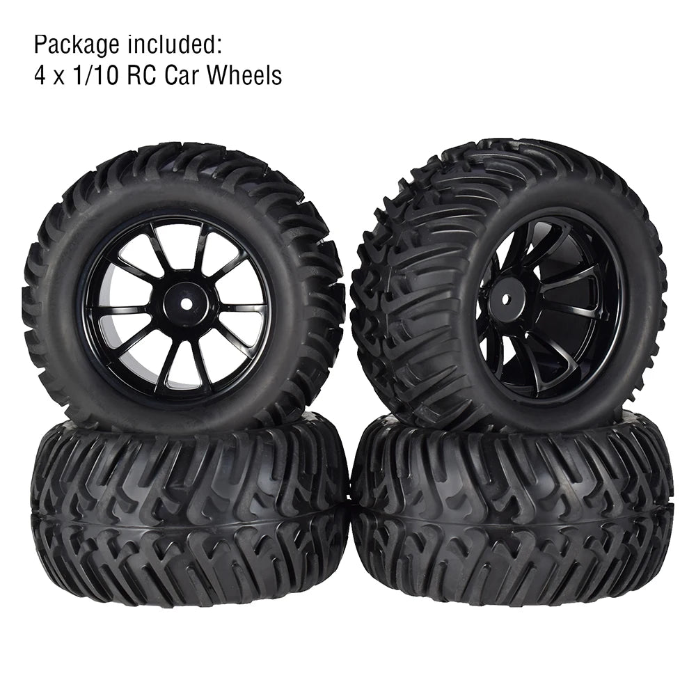 4PCS 12mm Hub 1/10 Tyre Wheel – 120mm / 125mm / 130mm Monster Truck / Buggy RC Car Crawler Compatible Traxxas SCX10