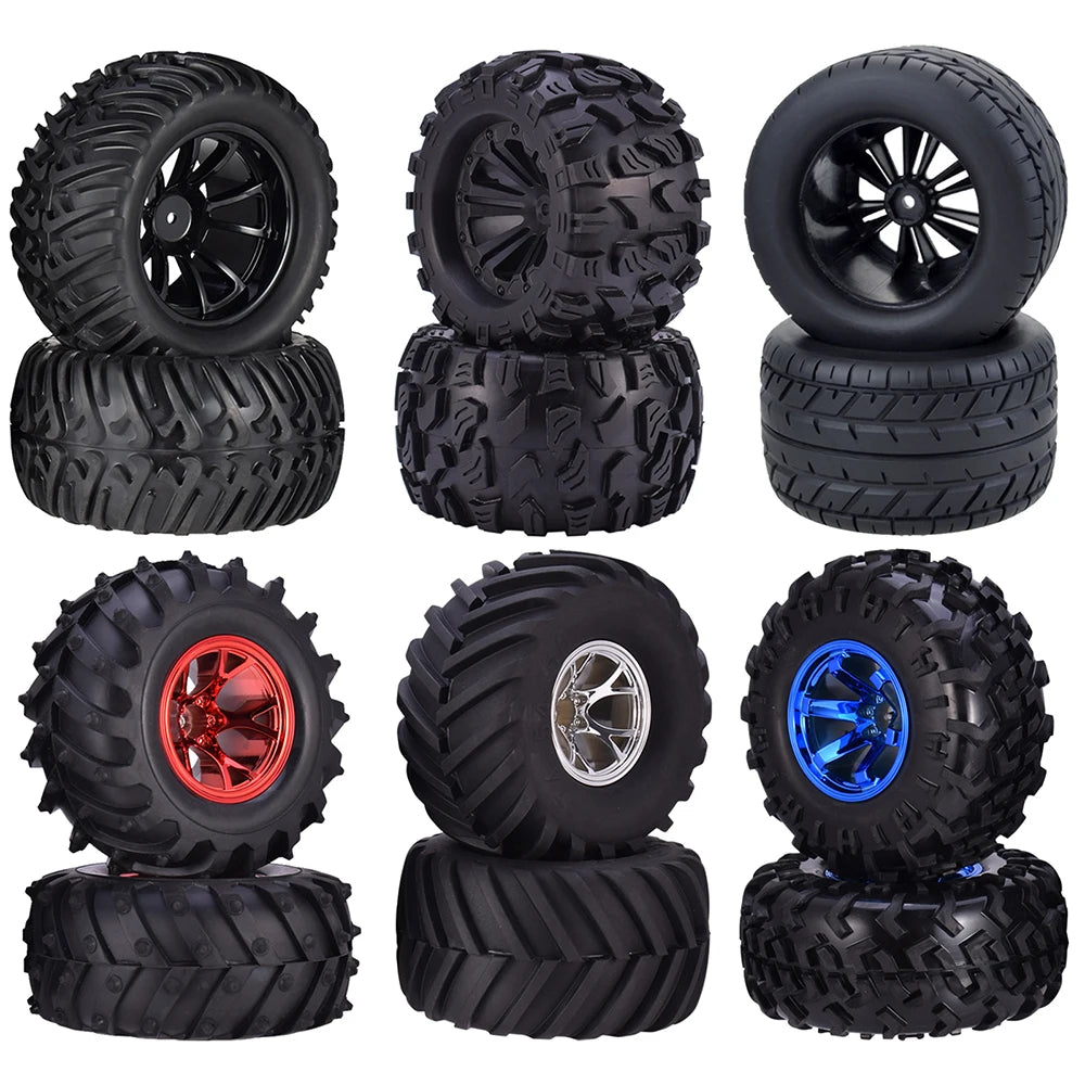 4PCS 12mm Hub 1/10 Tyre Wheel – 120mm / 125mm / 130mm Monster Truck / Buggy RC Car Crawler Compatible Traxxas SCX10