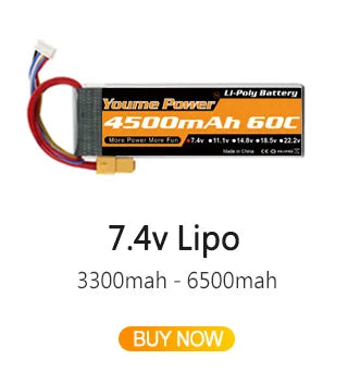 Batería Youme LiPo 2S–6S 7.4V–22.2V 3300–6500mAh XT60 T Plug Hardcase para RC, Drones y Coches