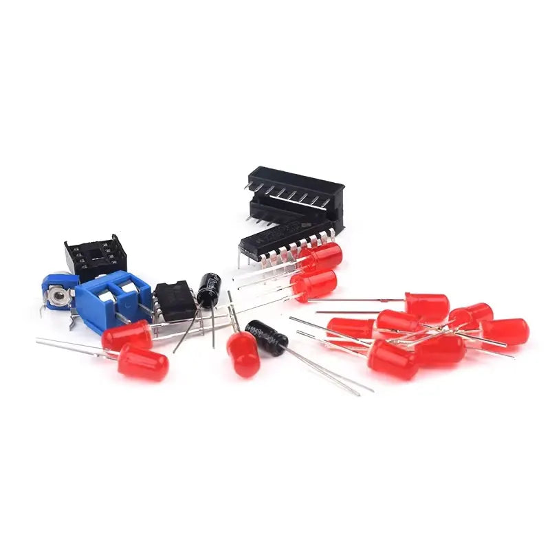 Kit Electrónico DIY NE555 + CD4017 – Luces LED Secuenciales de Flujo para Proyectos Educativos y Electrónica