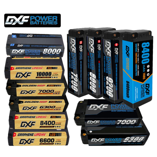 DXF 2S 7.6V Graphene LiPo Battery 9200mAh Short-Pack 5mm – Batería Competición RC 1/10