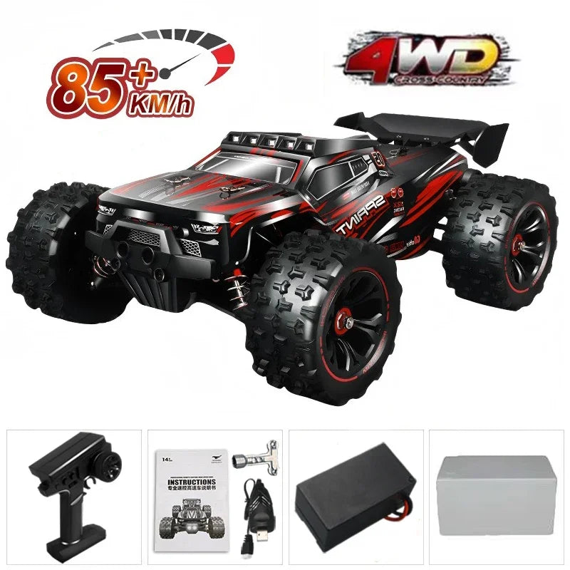 RC Car 1:16 4WD – Monster Drift Truck con LED, Alta Velocidad 50/85KM/H para Niños