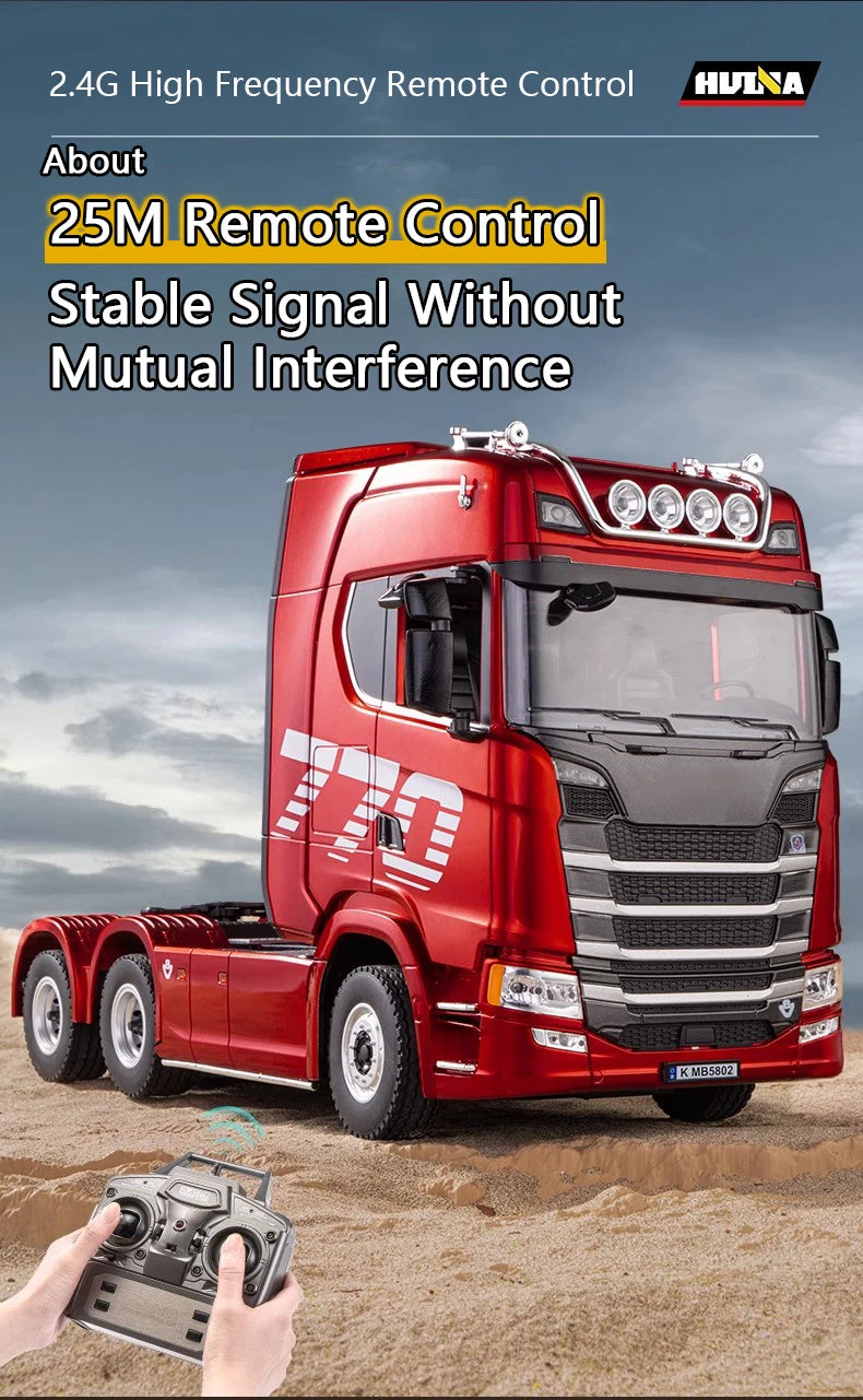 HUINA 1501 770S RC Truck 1/18 – Tractor y Trailer de Ingeniería con Luces y Sonido