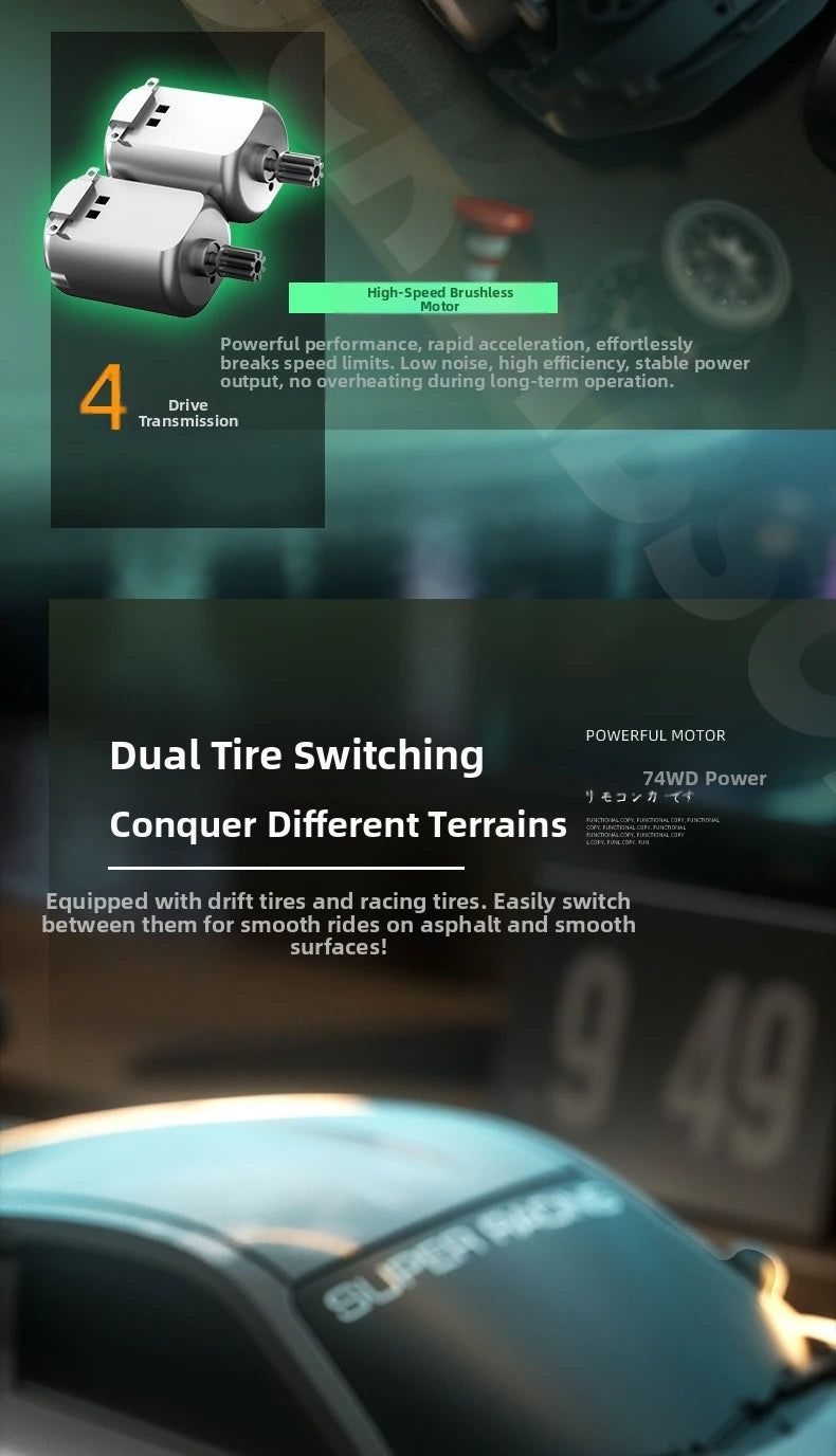 RC Drift GT3 RS 911 mi SU7 1:20 – Edición Limitada 2025, Coche de Alta Velocidad para Niños