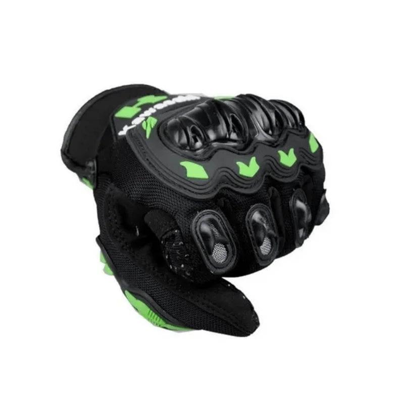 Guantes de Motocicleta Kawasaki – Dedo Completo Antideslizantes y Resistentes