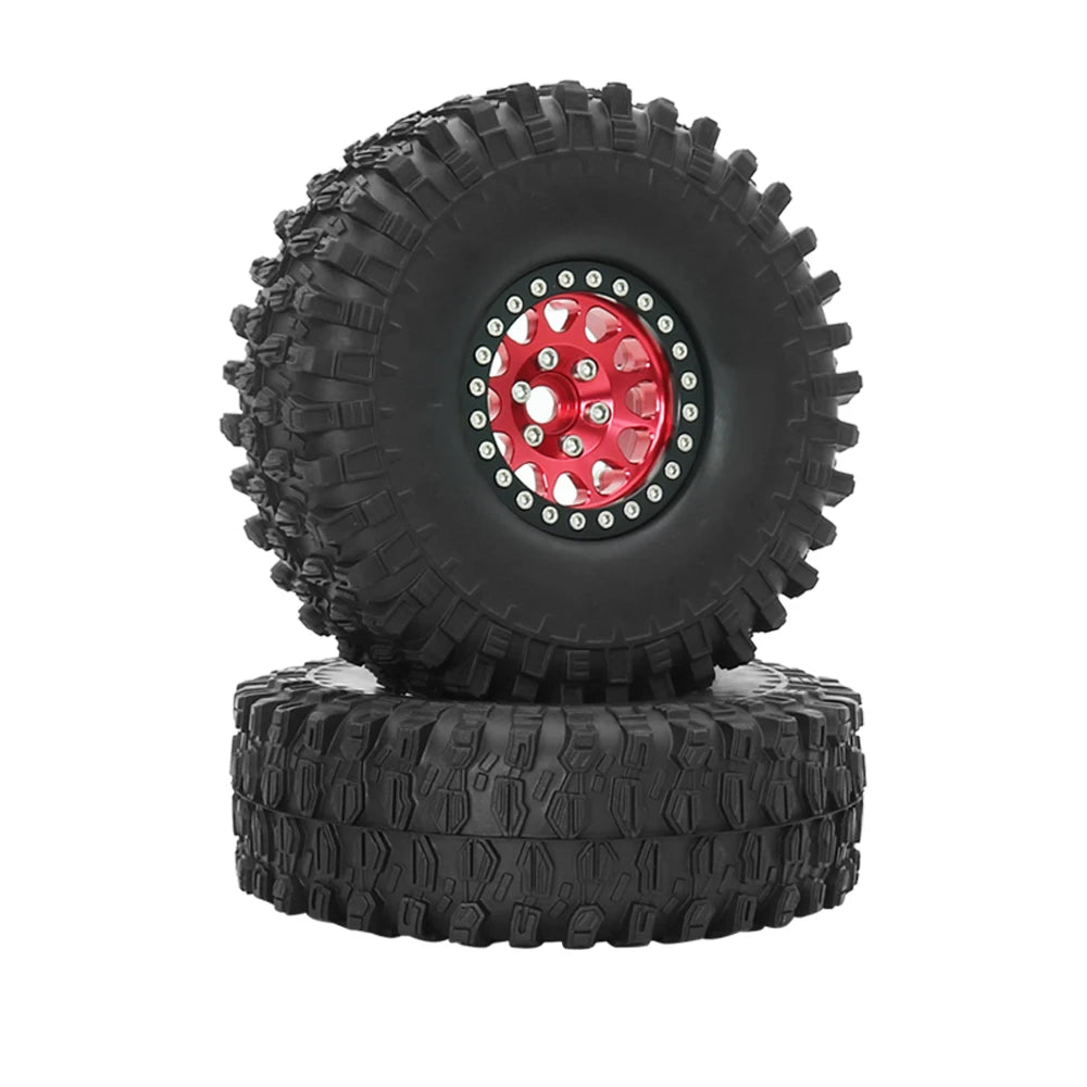 Set 4PCS Metal 1.9" Beadlock Wheel Rim Tires – RC Crawler 1/10 Axial SCX10 III, TRX-4, Redcat GEN 8