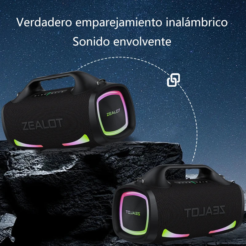 Altavoz Bluetooth Portátil ZEALOT S79 — 100W Subwoofer con Batería 24000mAh IPX6
