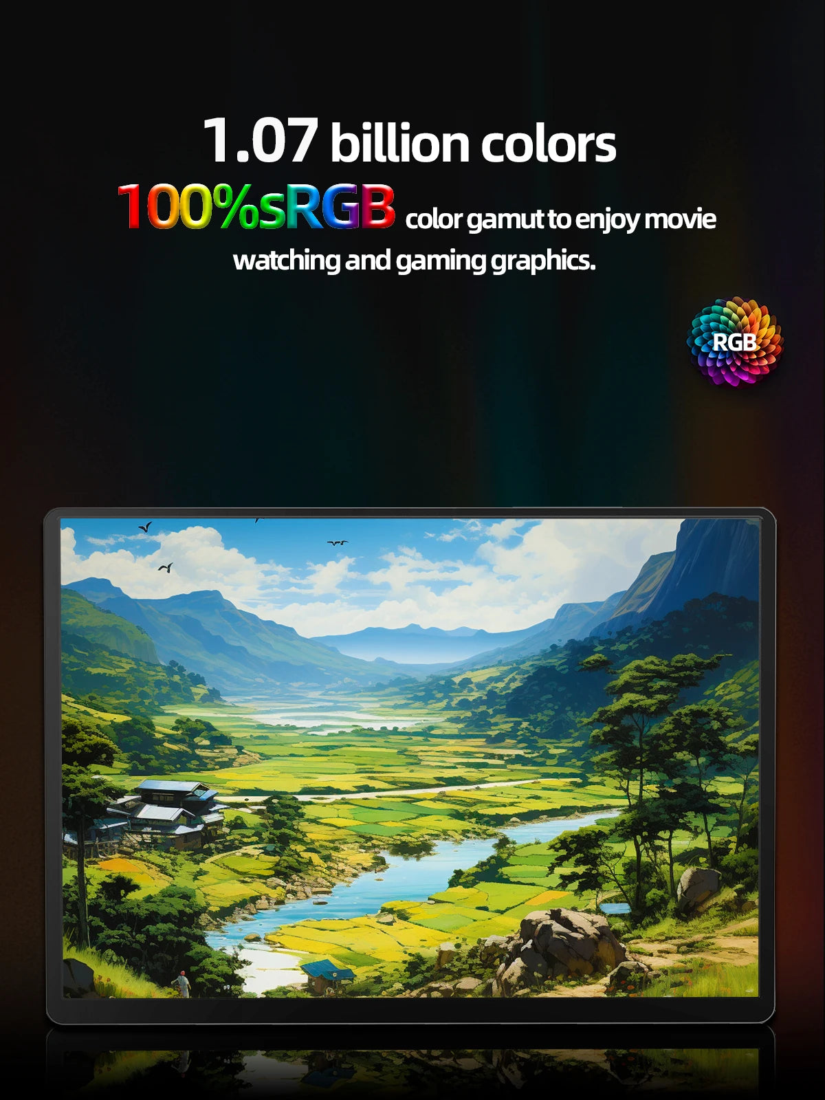 ZSUS 14" 2K Portable Monitor – 2160x1440, 60Hz, 100% sRGB, HDR10, USB-C, HDMI, Built-in Speakers