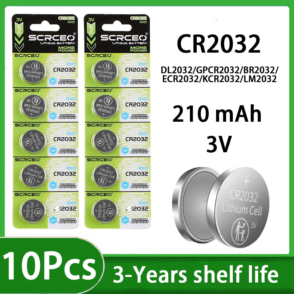 Batería CR2032 3V — Pilas de Botón para Control Remoto, Juguetes y Electrónica