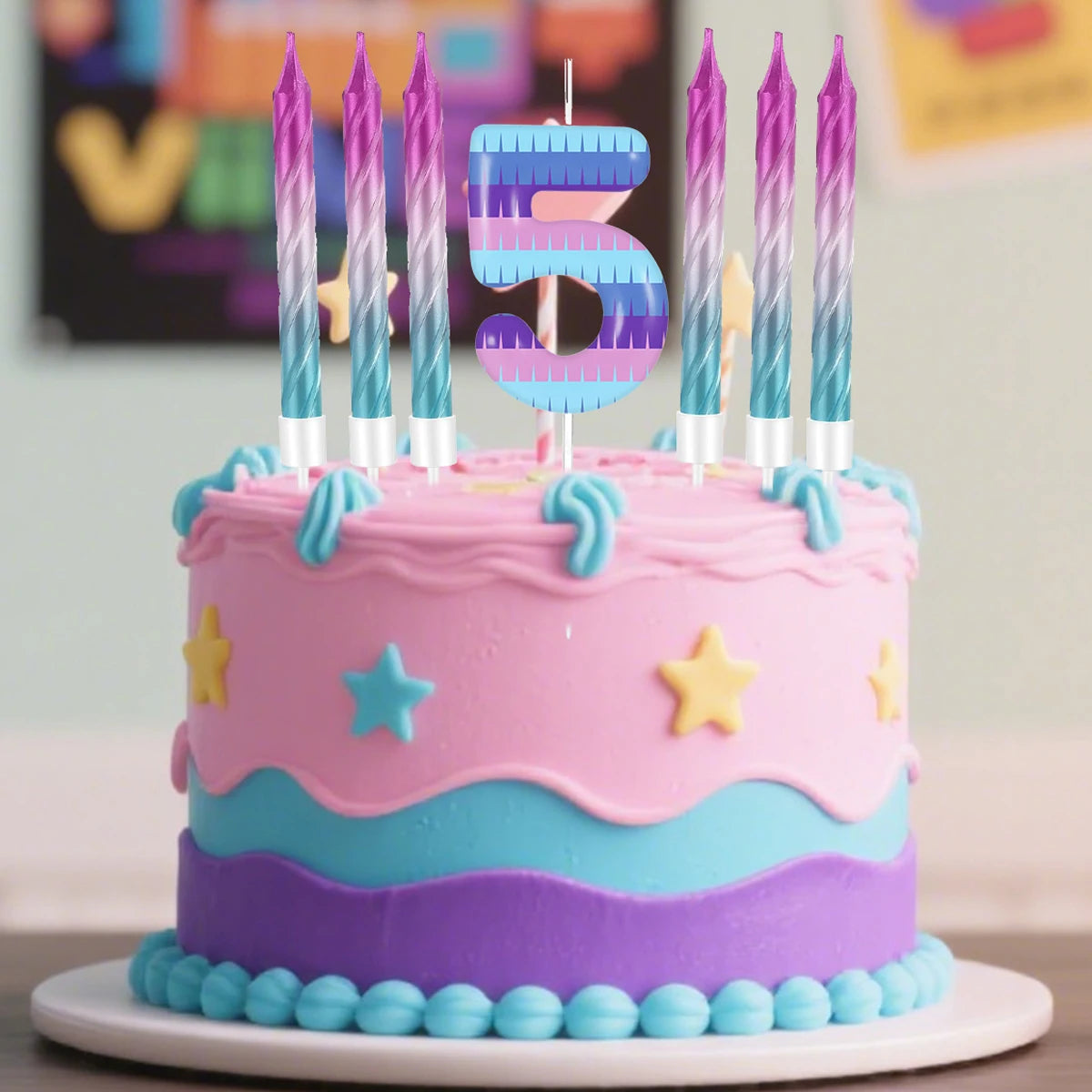 Velas Temáticas de Autos de Carreras para Cumpleaños – Set de 7 Piezas