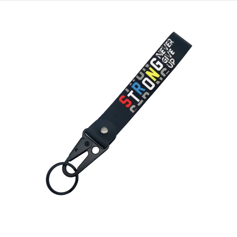 Motor Racing Paracord Wristlet Keychain — Durable Camping & Motorcycle Key Strap