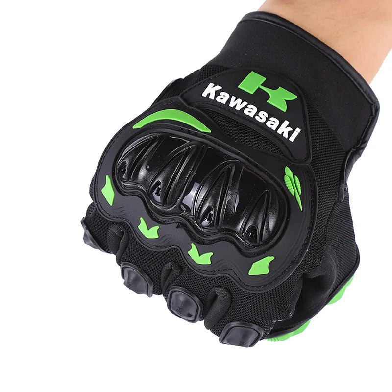 Guantes de Motocicleta Kawasaki – Dedo Completo Antideslizantes y Resistentes