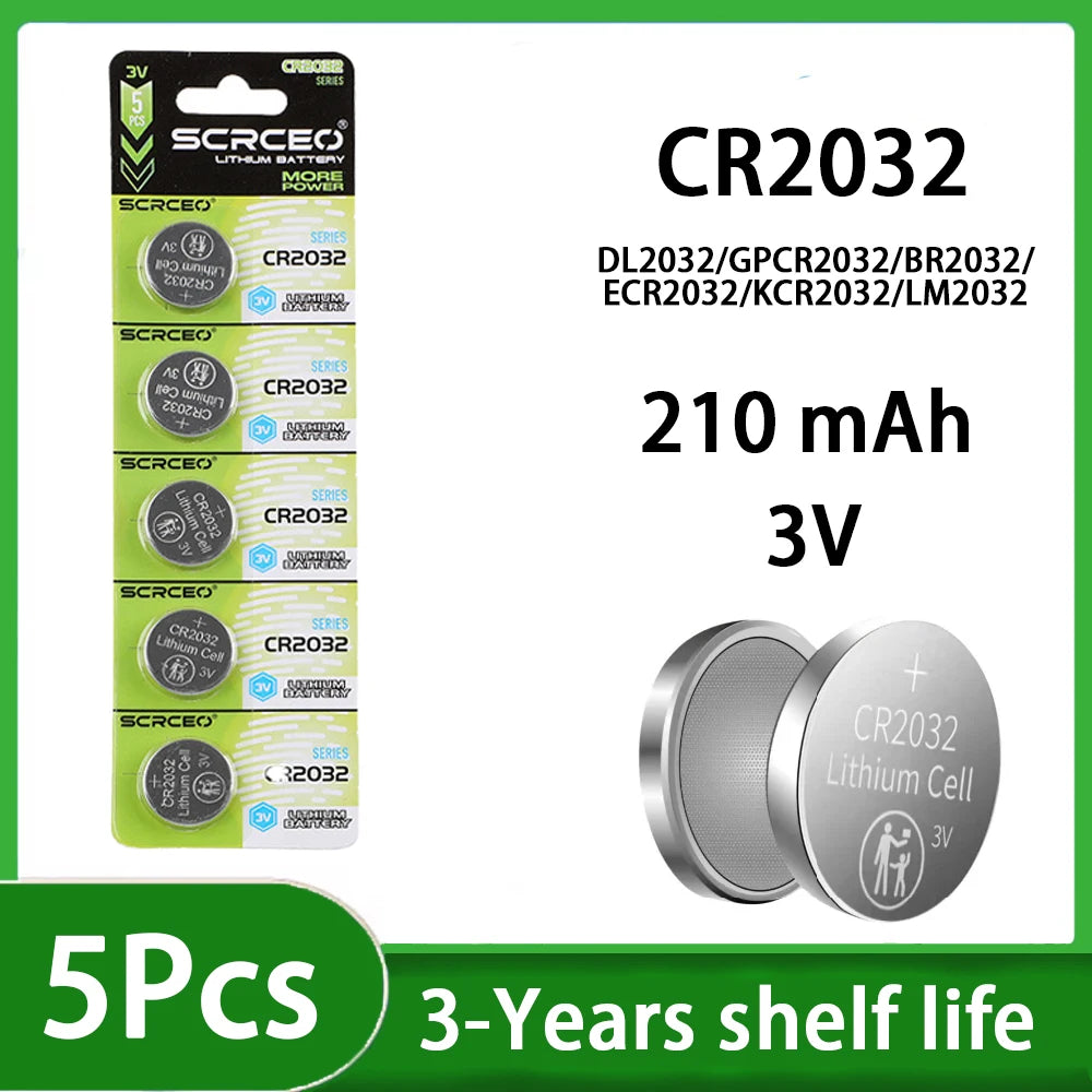 Batería CR2032 3V — Pilas de Botón para Control Remoto, Juguetes y Electrónica