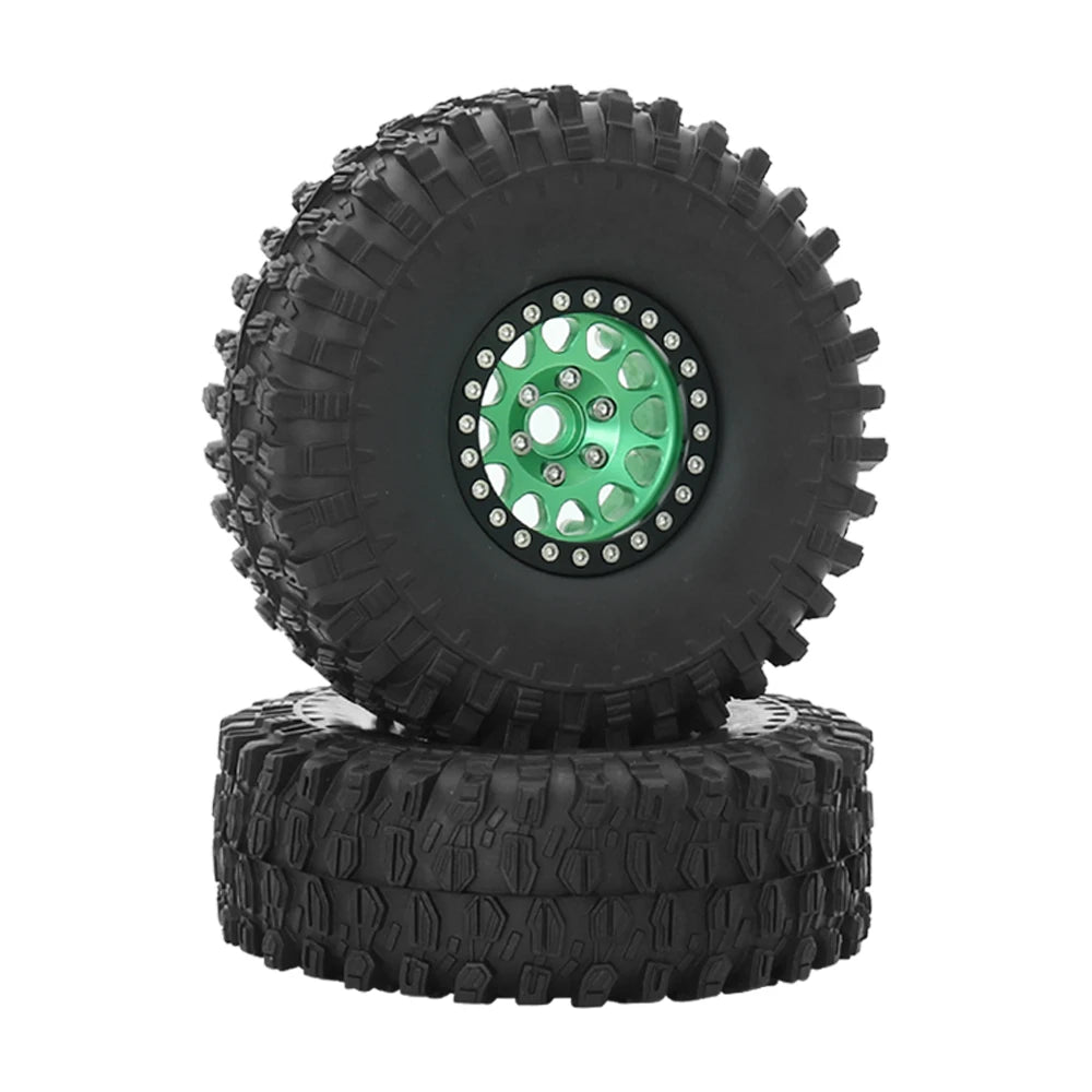 Set 4PCS Metal 1.9" Beadlock Wheel Rim Tires – RC Crawler 1/10 Axial SCX10 III, TRX-4, Redcat GEN 8