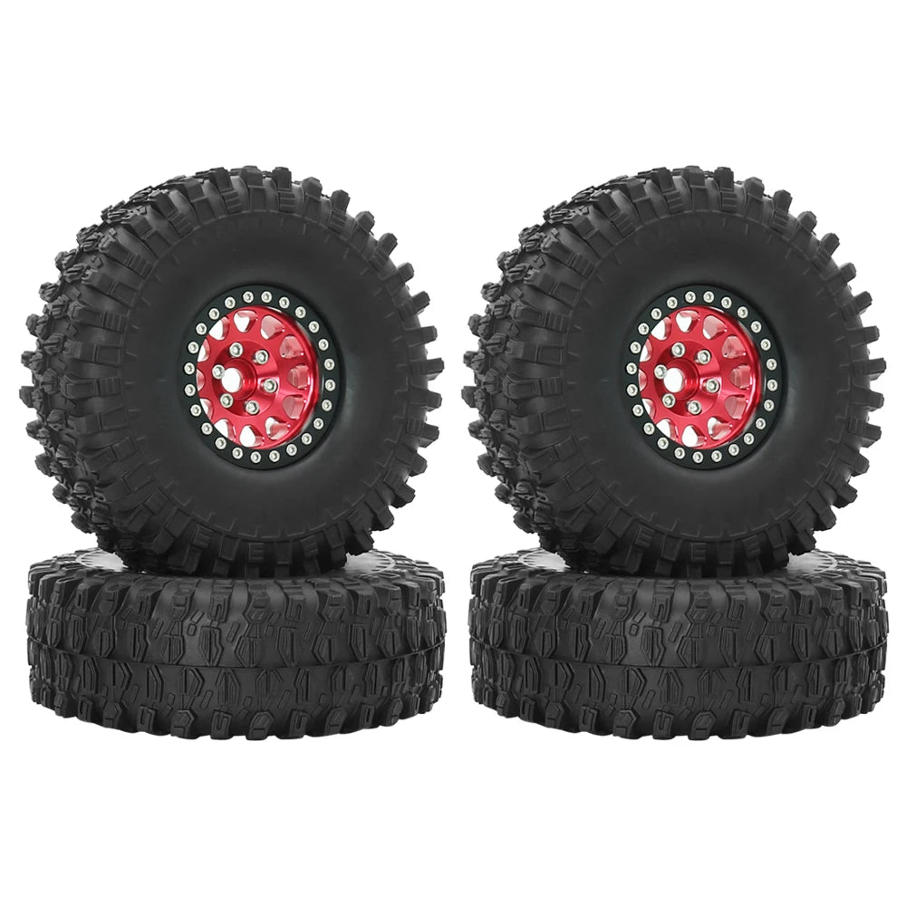Set 4PCS Metal 1.9" Beadlock Wheel Rim Tires – RC Crawler 1/10 Axial SCX10 III, TRX-4, Redcat GEN 8