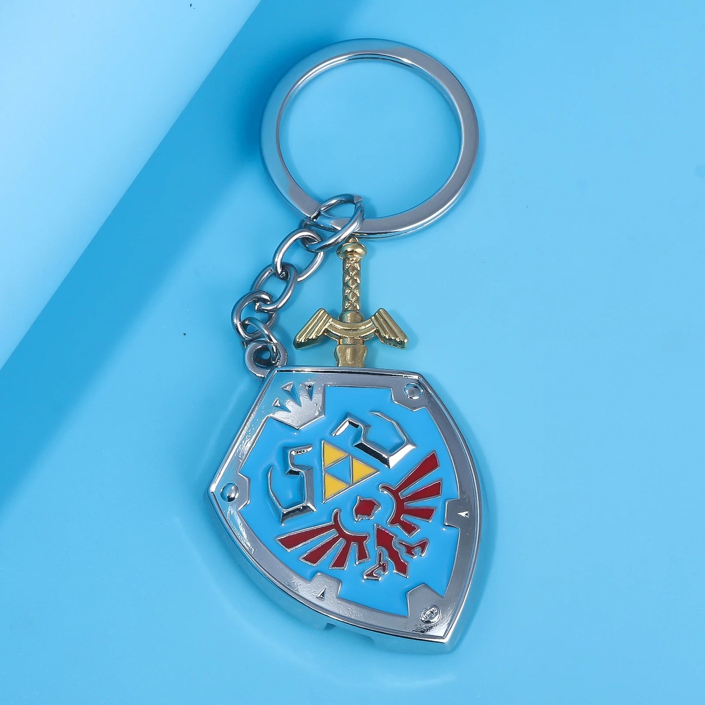 Llavero Hylian Shield y Master Sword — Colgante Zelda Breath of The Wild