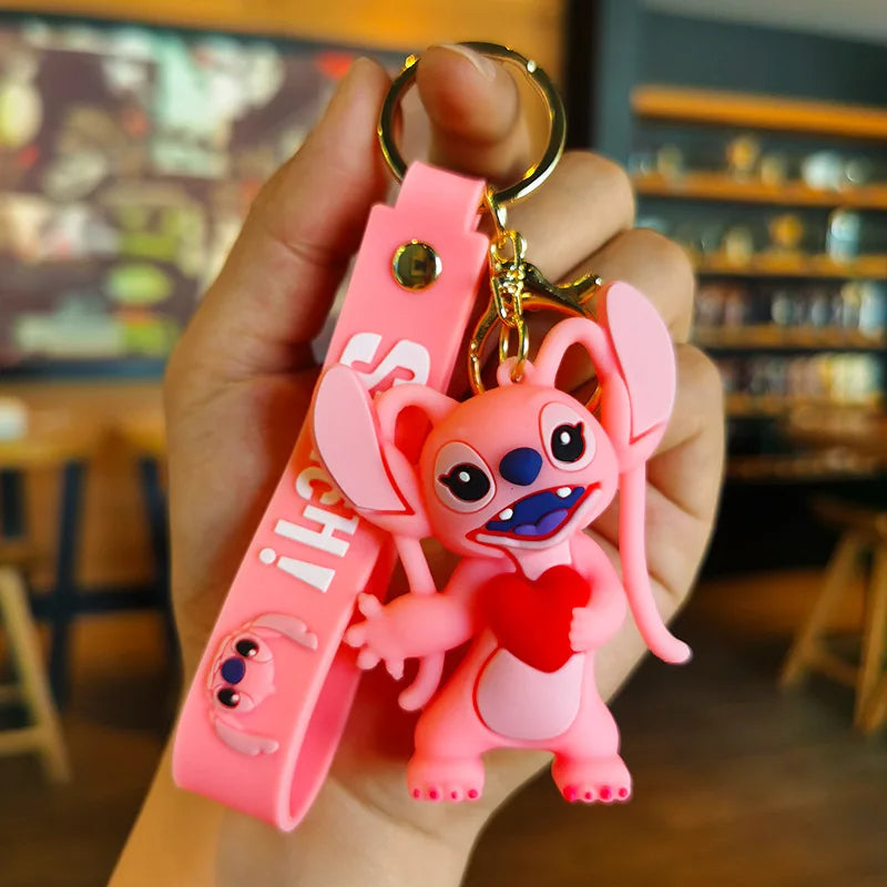 Anime Disney Keychain kawaii Tom and Jerry Cartoon Figure PVC Doll Bag Keyring Ornament Accessories Children Toys Birthday Gifts