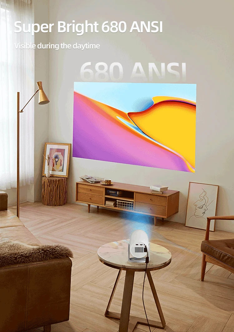 Proyector Portátil Lenovo 4K – Android 12, WiFi 6, Autoenfoque TOF y Cine en Casa Full HD