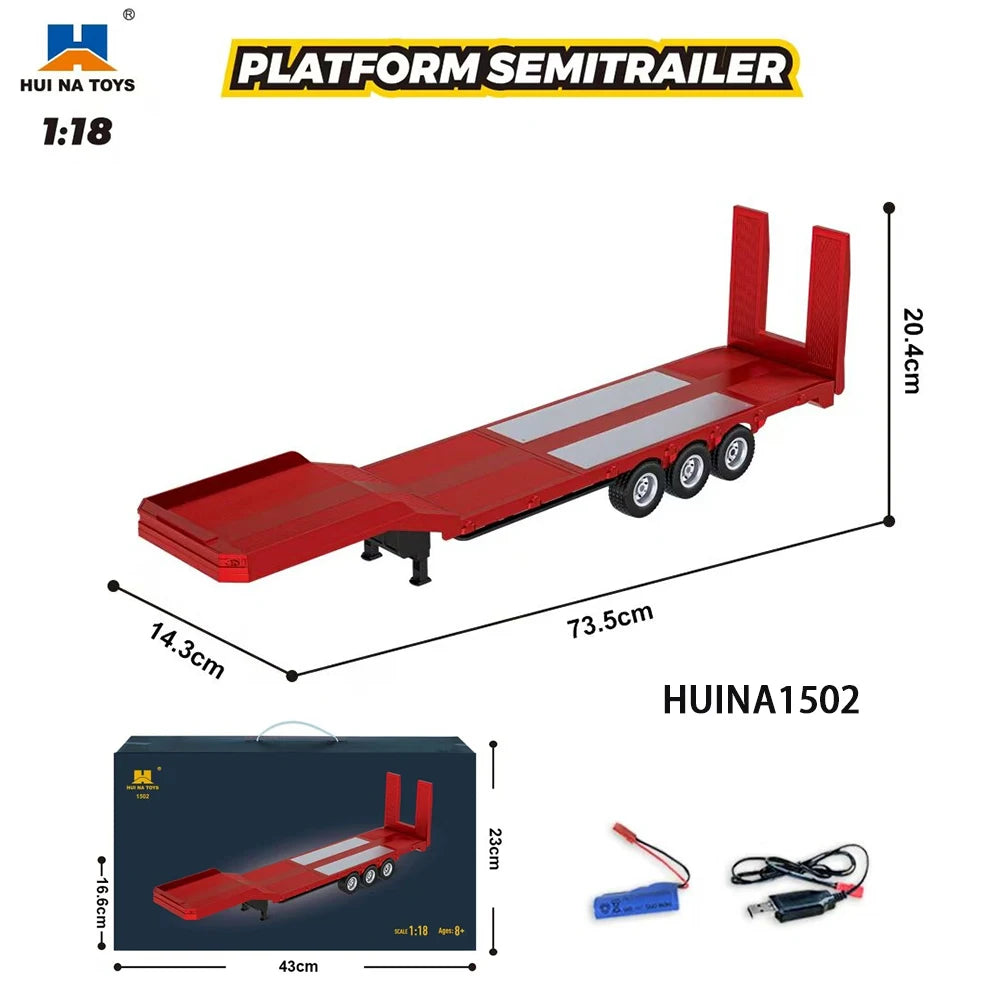 HUINA 1501 770S RC Truck 1/18 – Tractor y Trailer de Ingeniería con Luces y Sonido