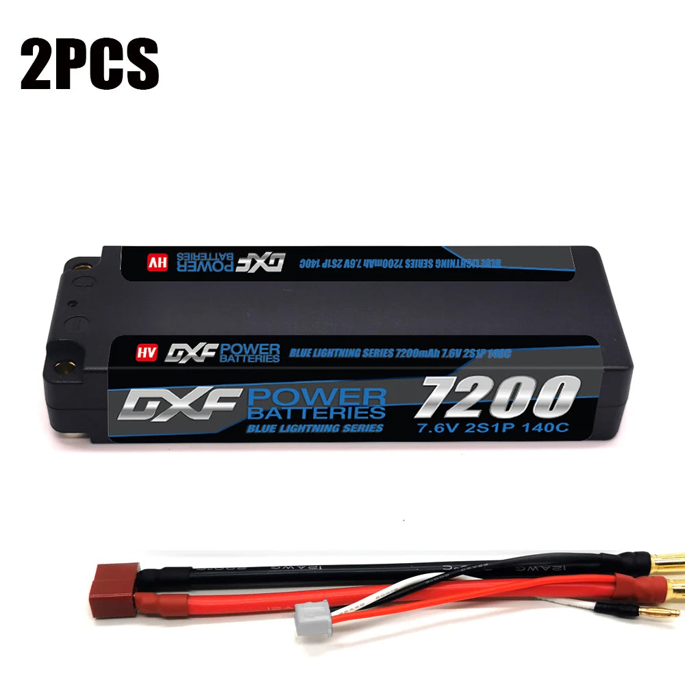 DXF 2S 7.6V Graphene LiPo Battery 9200mAh Short-Pack 5mm – Batería Competición RC 1/10
