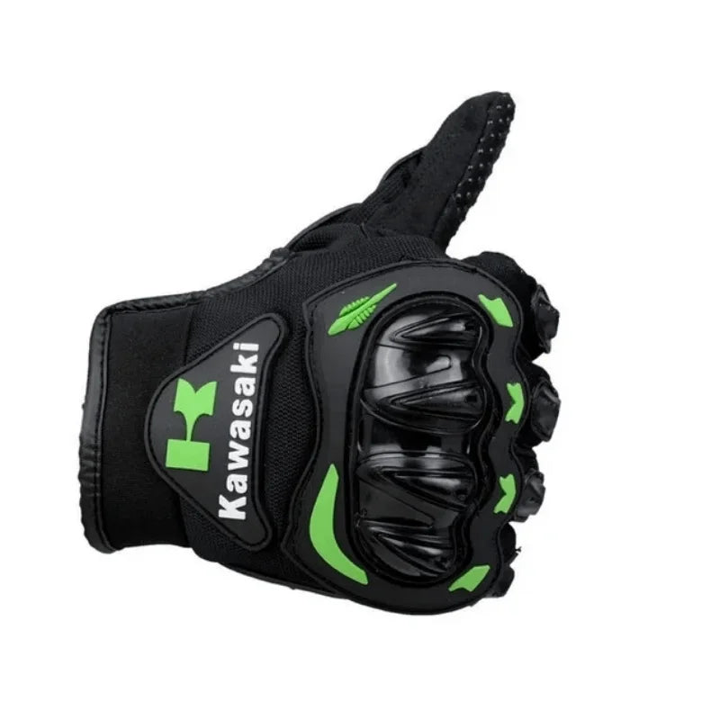 Guantes de Motocicleta Kawasaki – Dedo Completo Antideslizantes y Resistentes