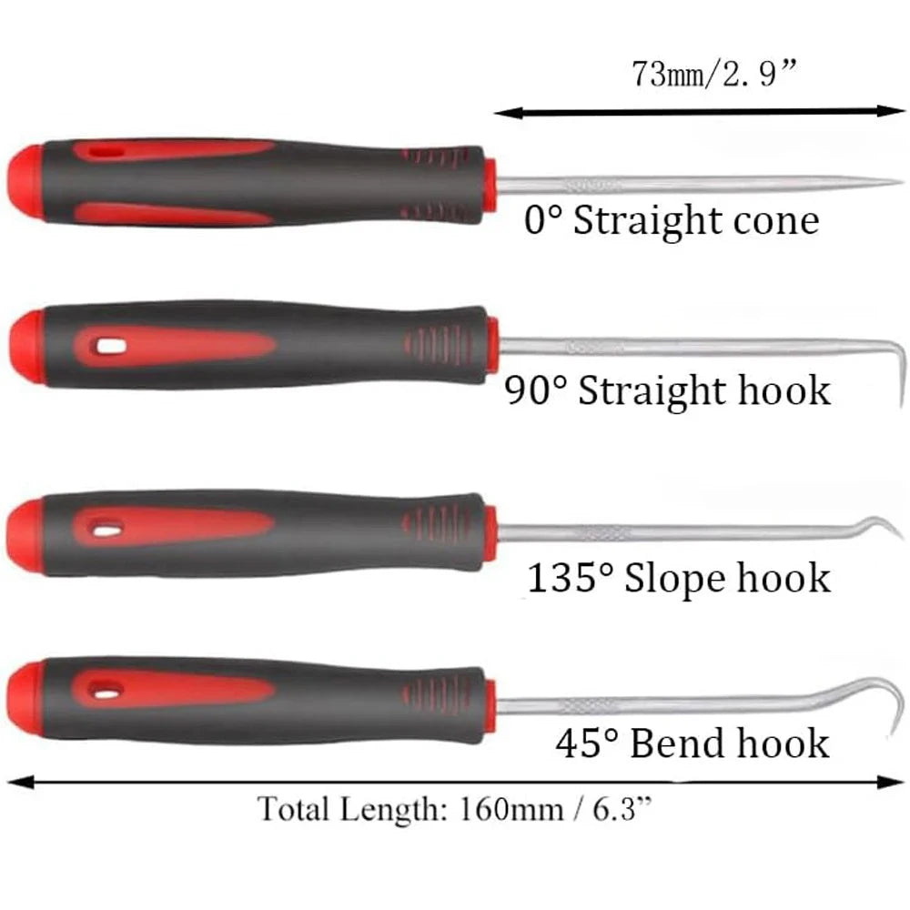 Juego de 4 Destornilladores y Ganchos para Sellos, Juntas y Retenes de Automóvil