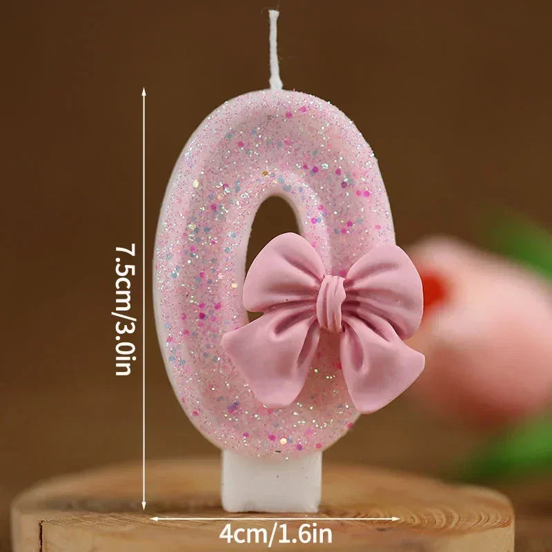 Velas 3D Números Rosadas – Decoración de Pastel para Cumpleaños